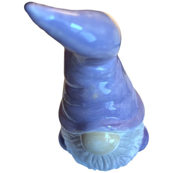 Hand-Painted GNOME Ceramic Decor Pastel Lilac 8.75" tall Whimsical - Picture 8 of 14